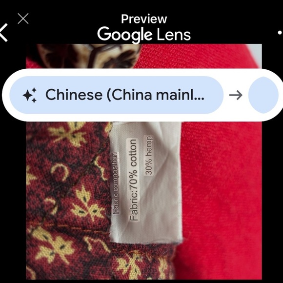 Cotton Hemp Oversized Chinese Red Coat L? Floral Cinch Sleeve - Picture 7 of 9